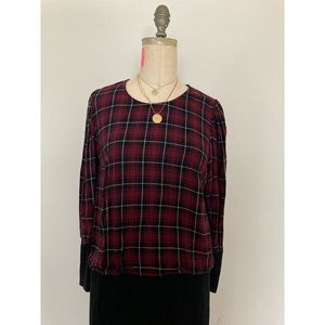 BCBG red checkered top